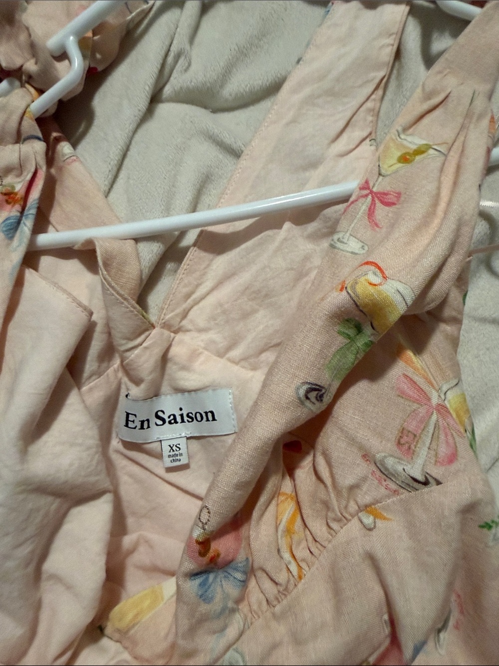 En Saison Pink Printed Tie-Shoulder Maxi Dress - Picture 3 of 3